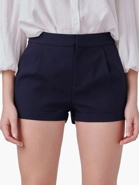 Endless Rose Pleated Navy Low Rise Shorts